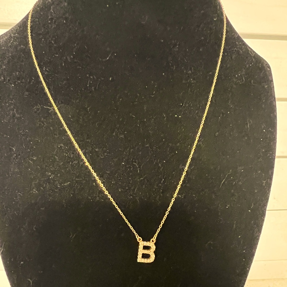 Vasilea Diamond Letter Necklace